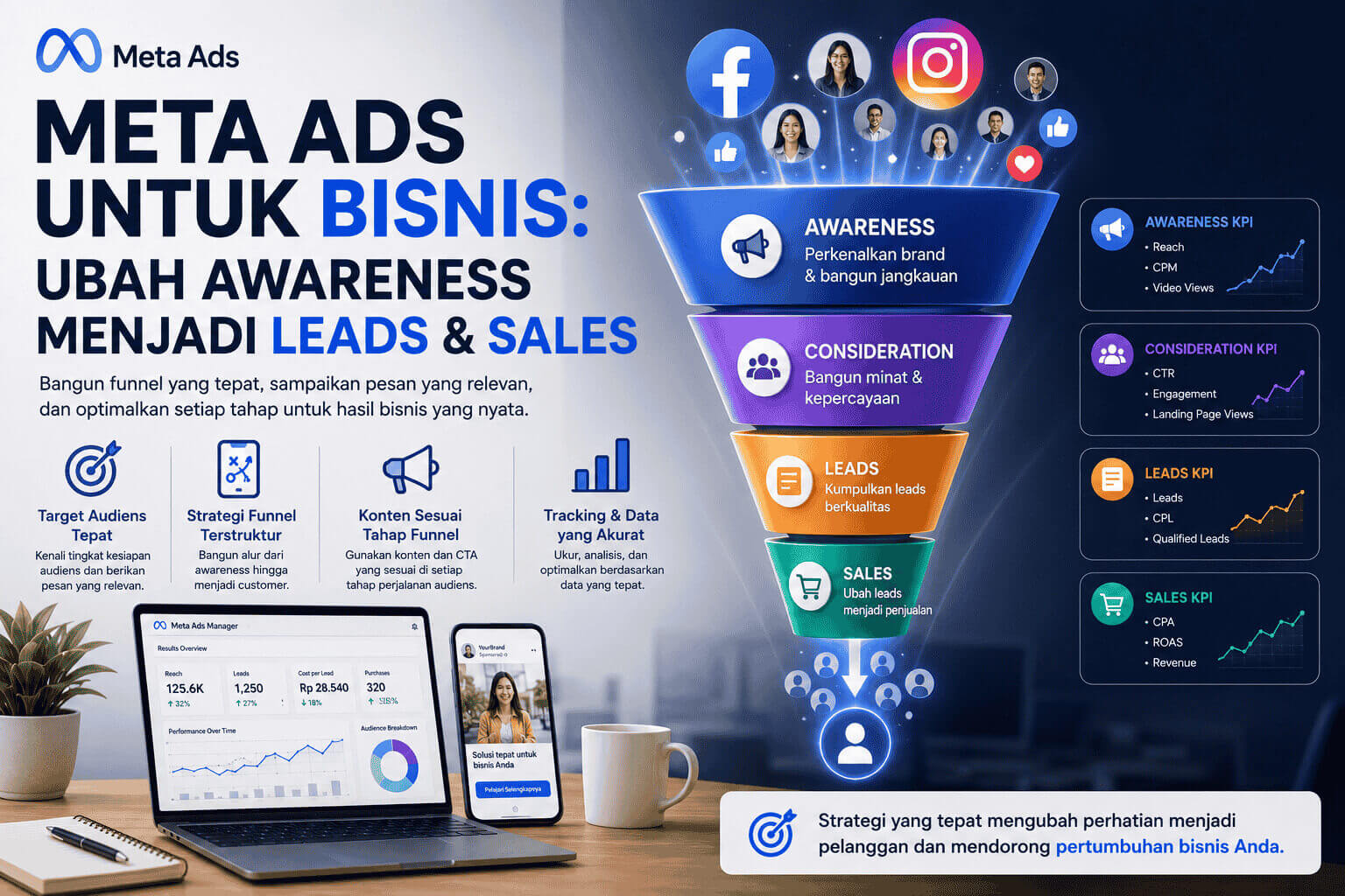 Meta ads untuk bisnis - cara mengubah awareness menjadi leads dan sales
